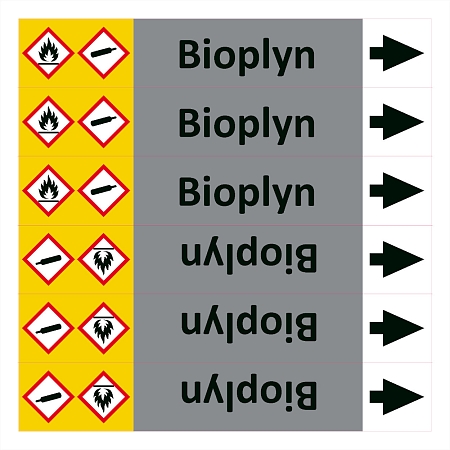 Značení potrubí ISO 20560, bioplyn